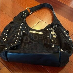 Harley-Davidson Black Studded Shoulder Bag